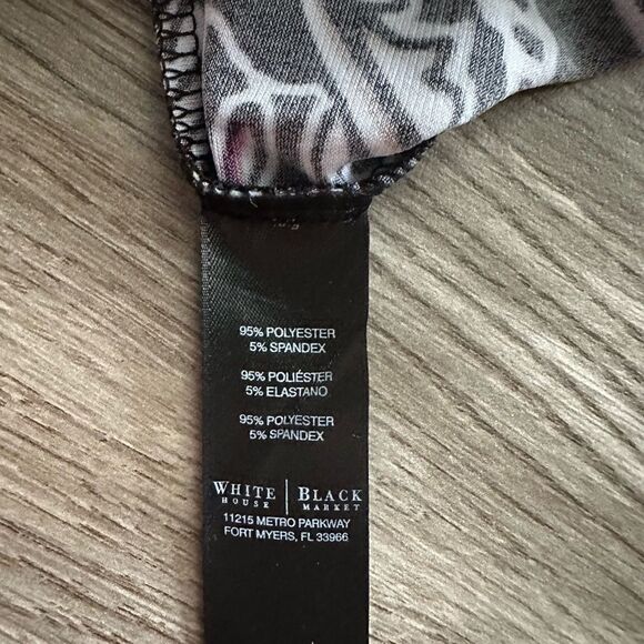 WhiteHouse BlackMarket Drop Waist Tunic Black Multi - M EUC​ - Picture 8 of 9